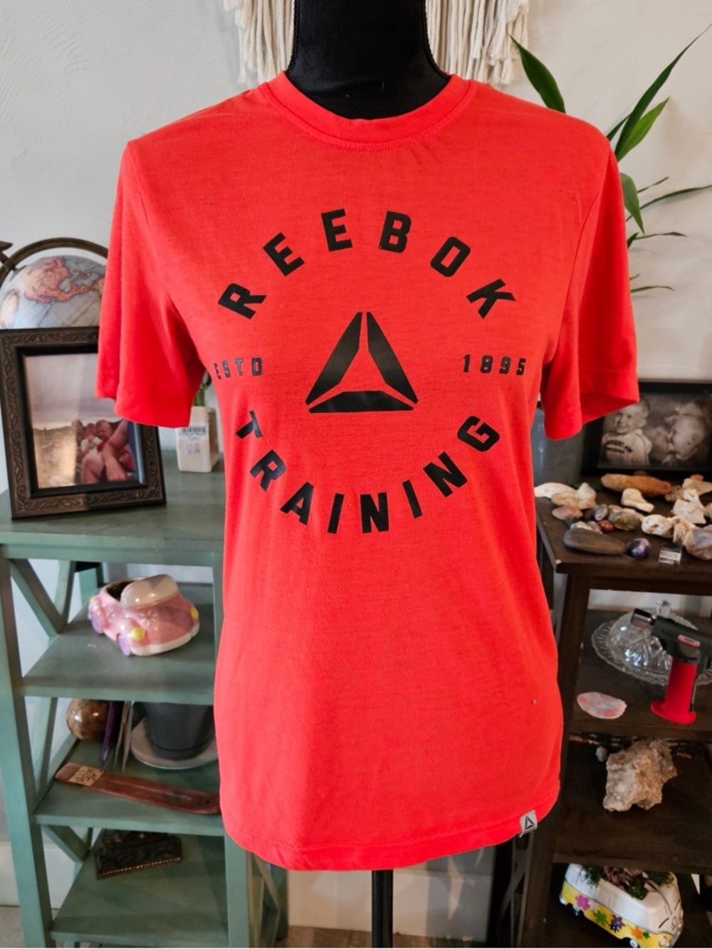Reebok Men’s Bright Red Training Tee with Black Logo